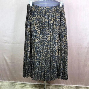 *KAARI‎ BLUE Animal Print Pleated Midi Skirt Size 14